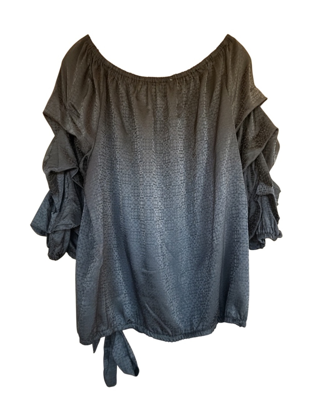 Vince Camuto Black Off Shoulder Ruffle Sleeve Top XL - Picture 8 of 14